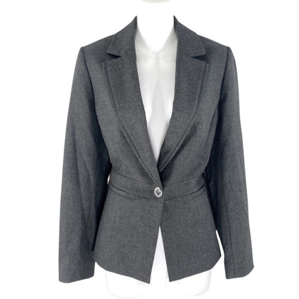 Antonio Melani charcoal gray sparkle one button blazer